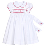 Little English Smocked Louisa Dress- Red Bow