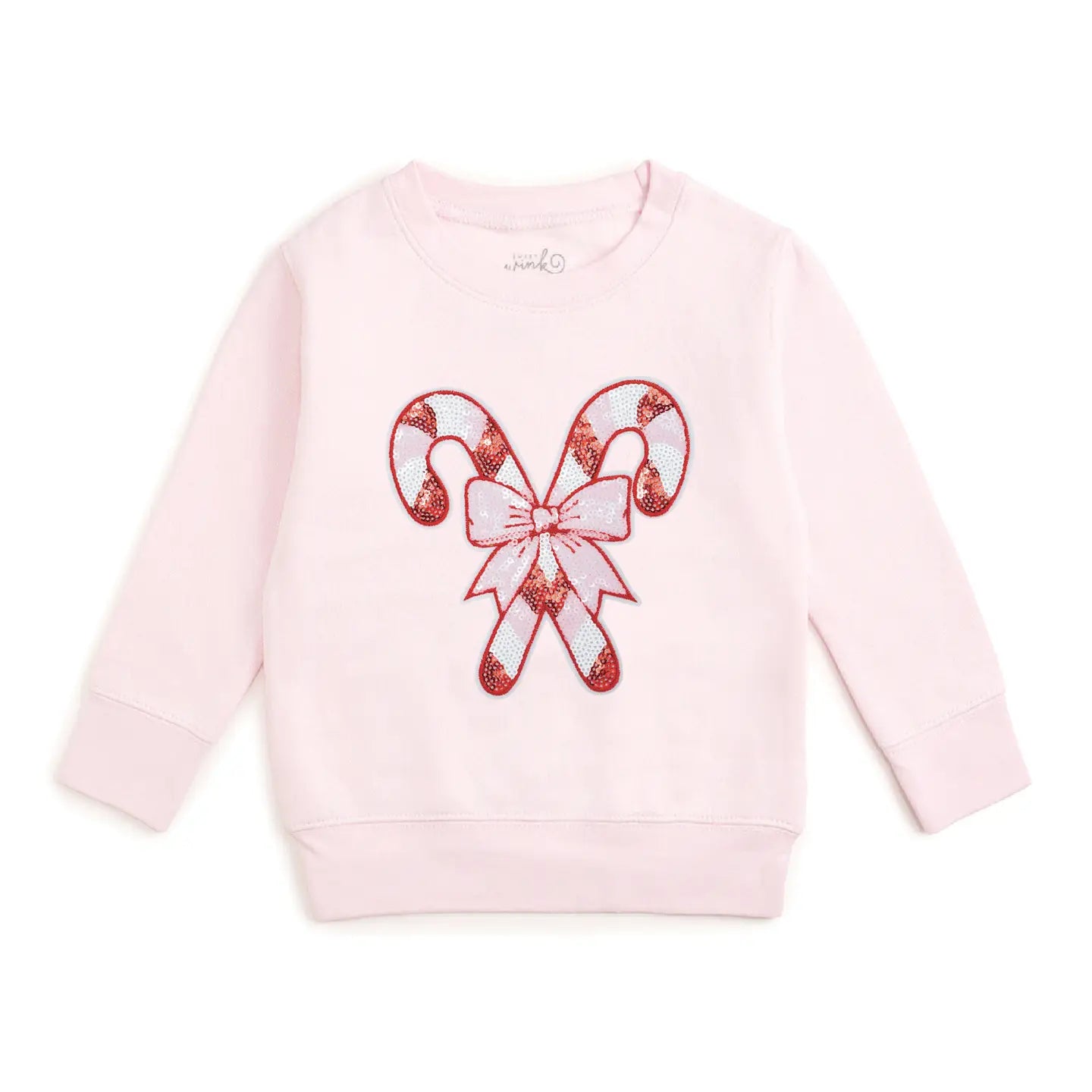 Sweet Wink Candy Cane Sequin Patch Sweatshirt