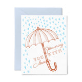 Letterpress Showering Love Greeting Card 