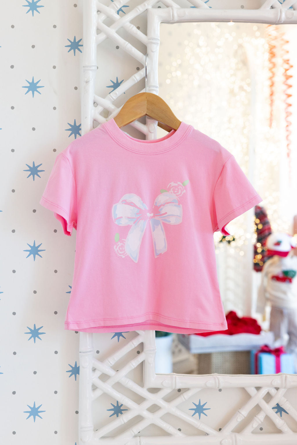 Big Bows Boxy Tee - Light Pink