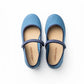Evelyn Blue Canvas Mary Janes
