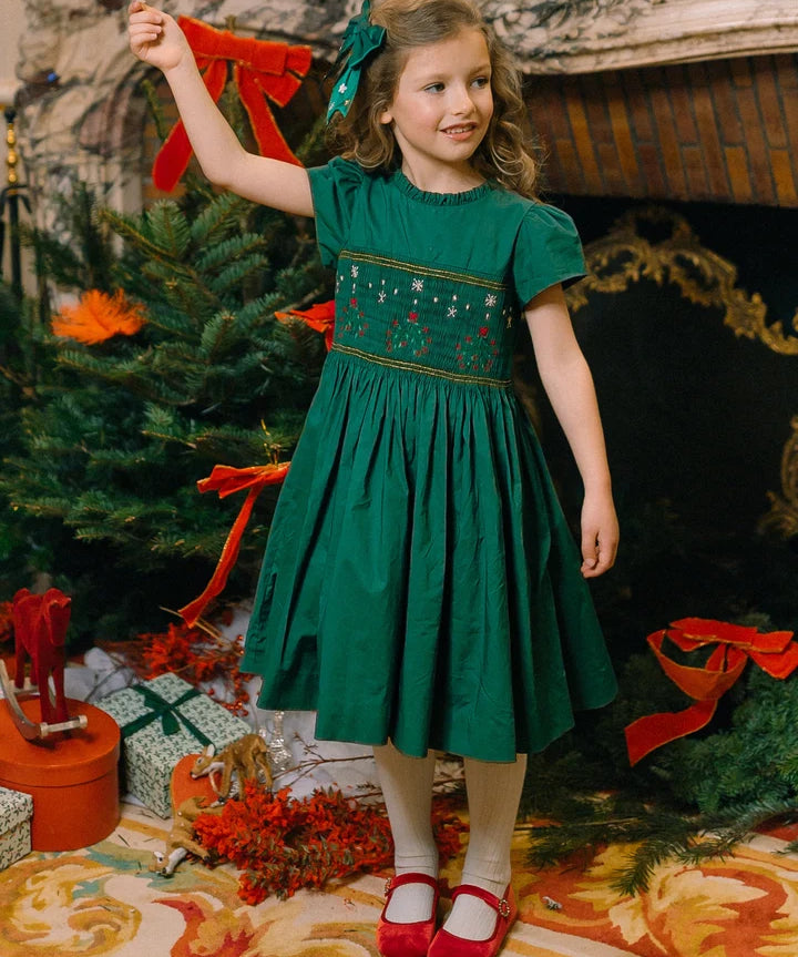 Antionette Paris Perla Green Smocked Dress