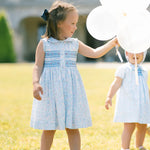 Antionette Paris Olympe Floral Blue Sleeveless Smocked Dress