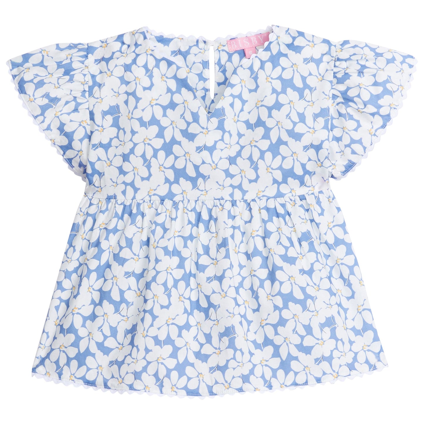 BISBY Positano Blouse- Piccadilly Blue