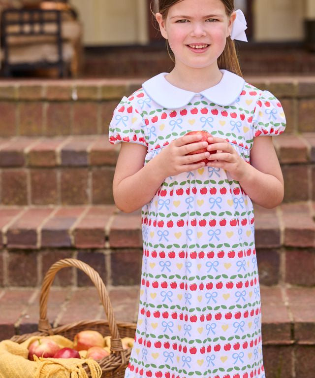 Little English Short Sleeve Evelyn Dress- Apples Days