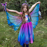 Blue Butterfly Twirl Dress With Wings