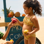 Minnow Girls Marigold Floral Ruffle Edge Bikini