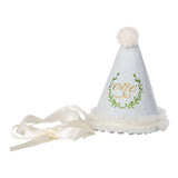 Over the Moon One Party Hat with Laurel Wreath Embroidery