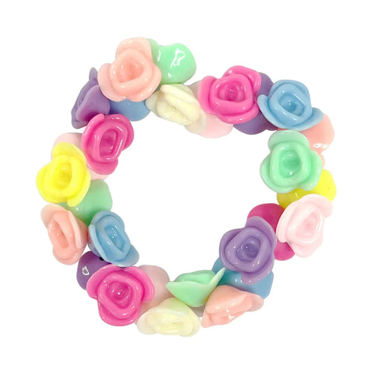 Pink Poppy Pastel Roses Bracelet