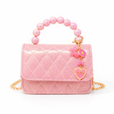 Zomi Gems Quilted BFF Blossom Pearl Handle Handbag- Pink Lemonade