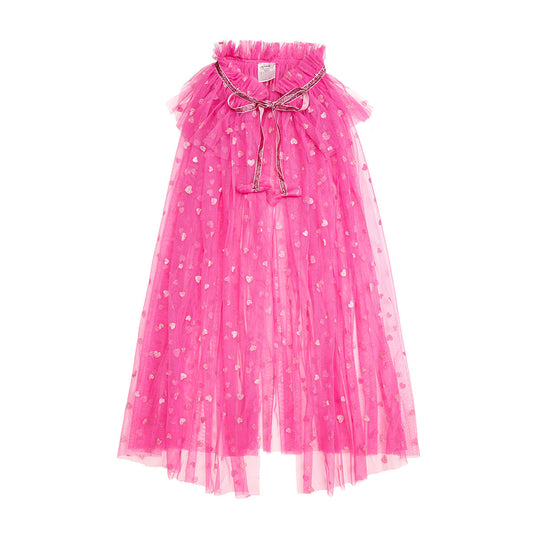 Sweet Wink Pink Glitter Heart Valentine's Day Cape