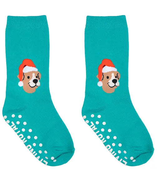 Santa Puppy 3D Packaged Crew Socks