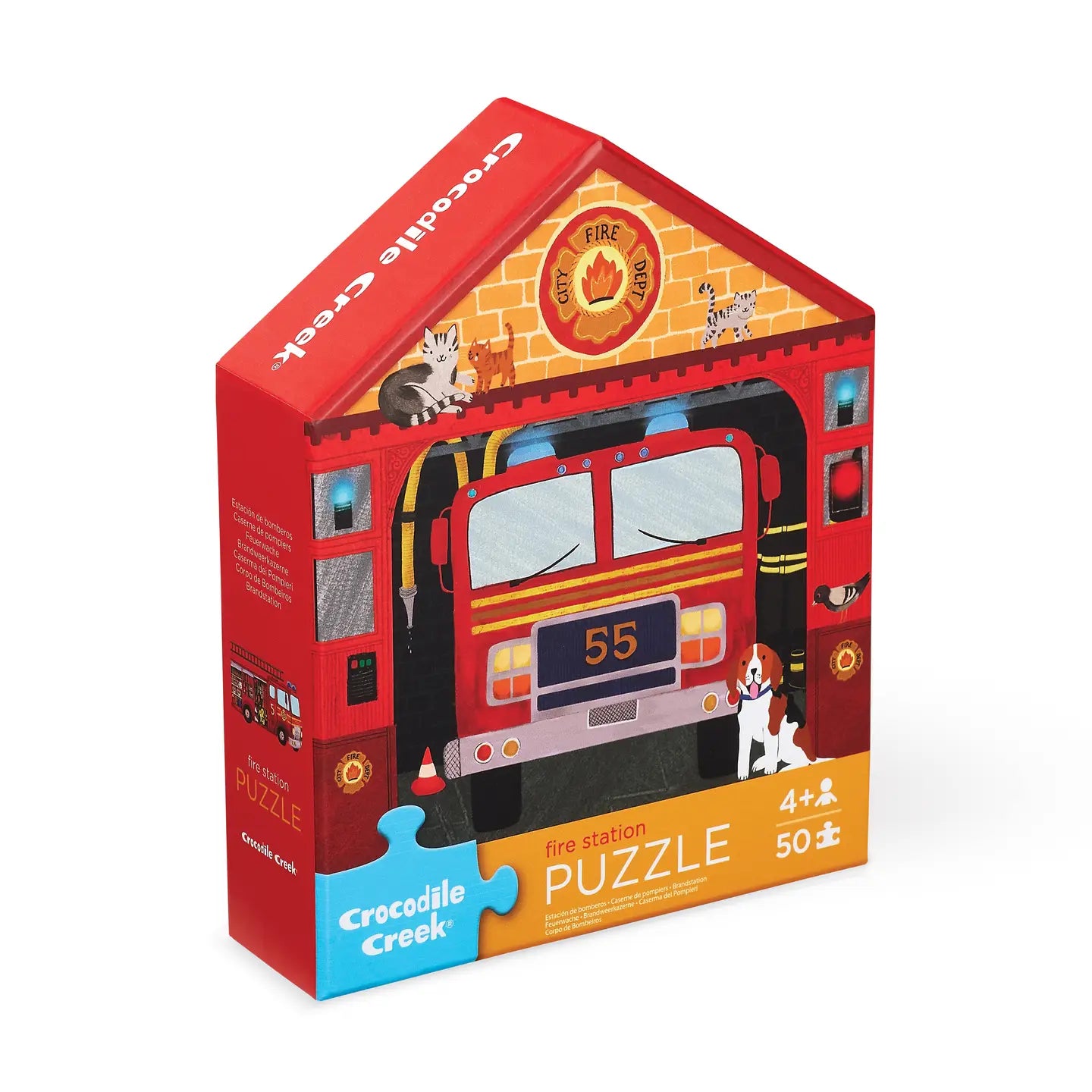 Crocodile Creek 50 Piece Flat House Puzzle- Fire House