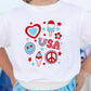 Sweet Wink 4th Of July Doodle Short Sleeve T-Shirt - White