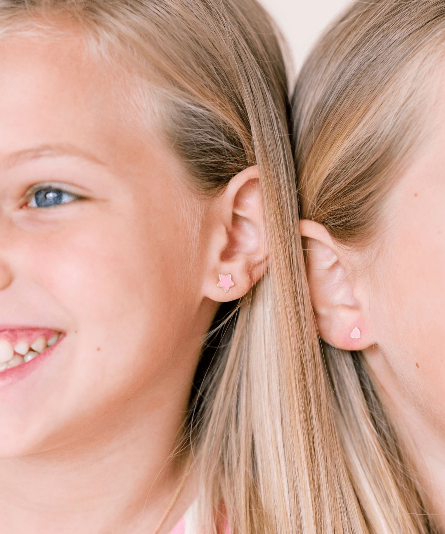 LeMel Kid Enamel Pink Star Stud Earring 14K