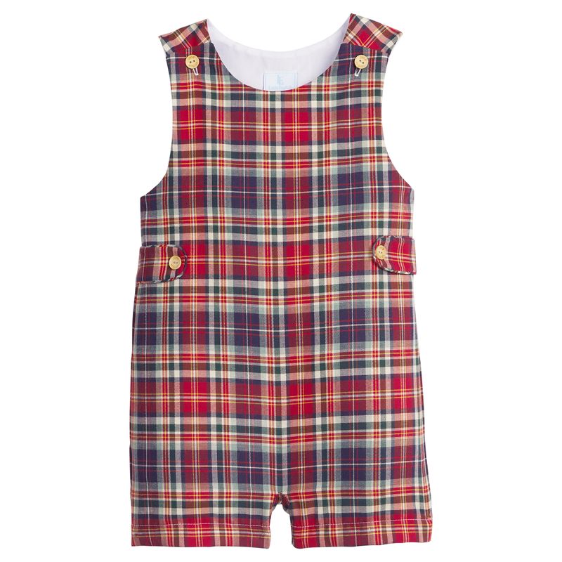 Little English Button Tab Jon Jon- Middleburg Plaid