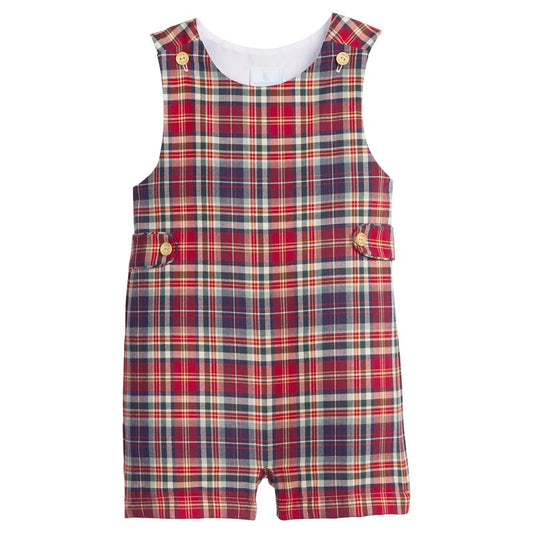 Little English Button Tab Jon Jon- Middleburg Plaid