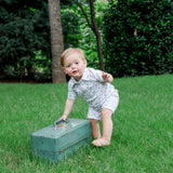 Lila and Hayes Tripp Boys' Polo Shortall - Jumping Trout Fish 