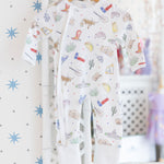 Texas Print Zipper Footie