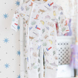 Texas Print Zipper Footie
