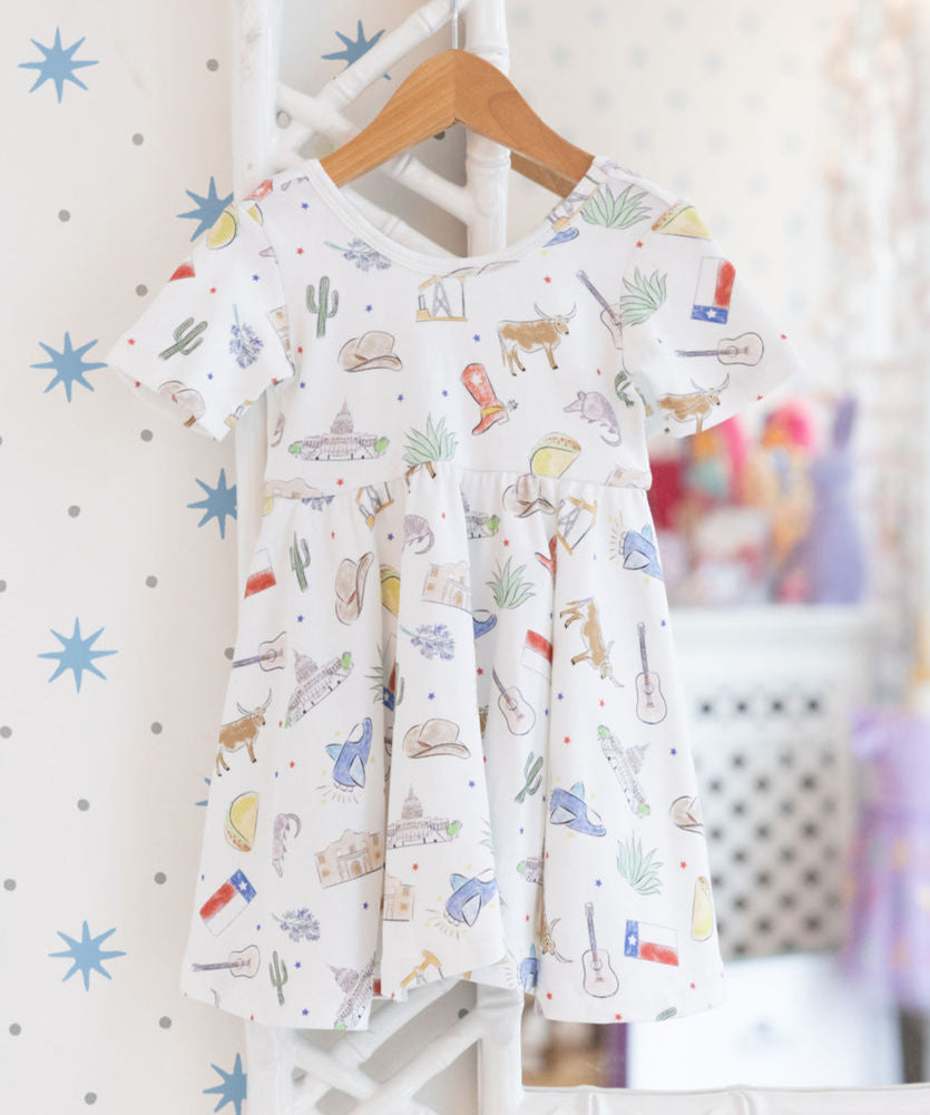 Texas Print Twirl Dress