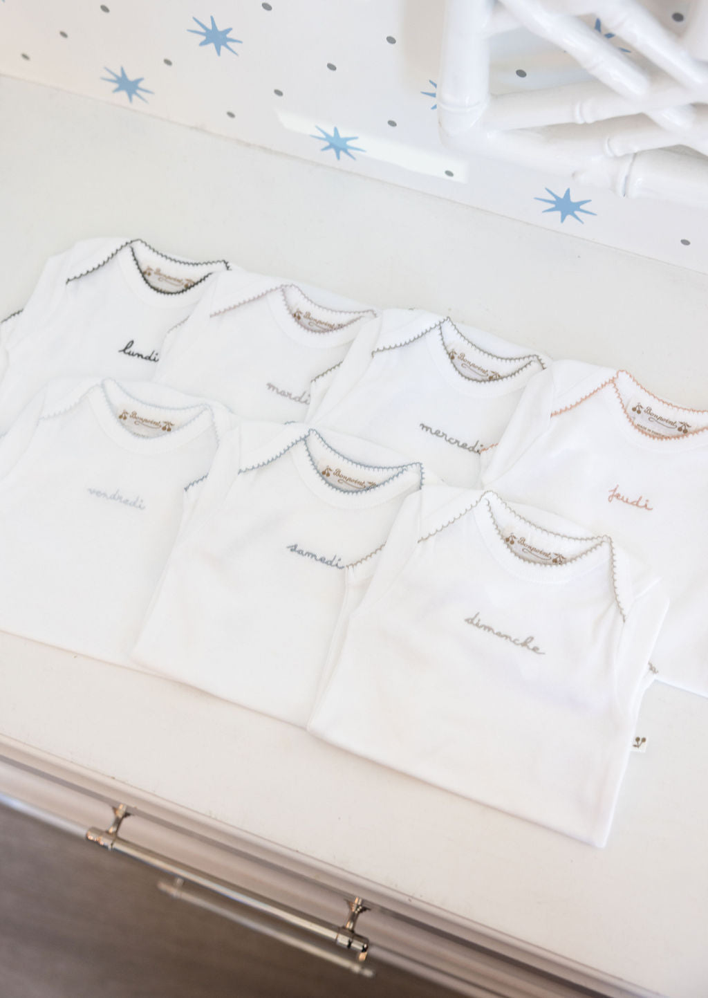 Baby Day of the Week Onesies- White