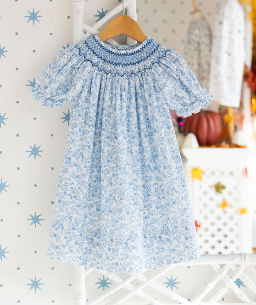 Bella Blue Floral Smocked Dress