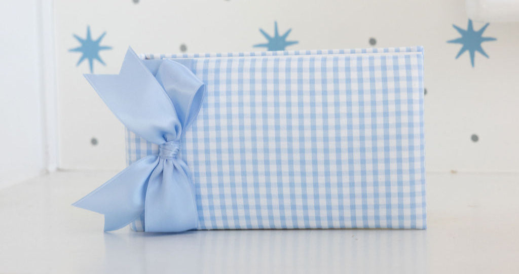 Horizontal Bound 4 x 6 Album- Blue Gingham