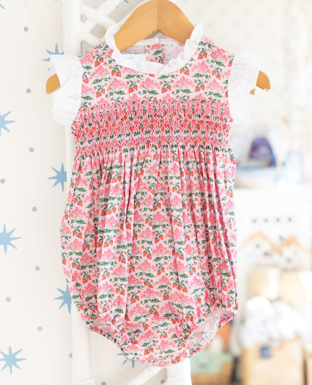 Love George Strawberry Embroidered Bubble