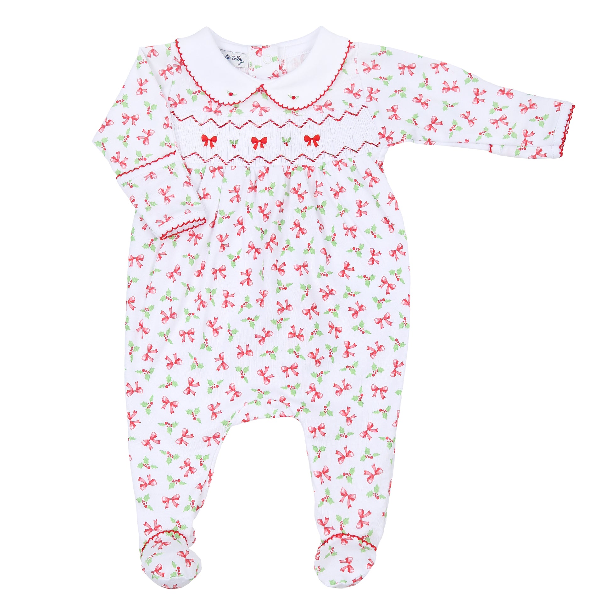 Magnolia Baby Chloe's Classics Smocked Collared Printed Footie