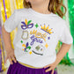 Mardi Gras Doodle Short Sleeve T-Shirt - White