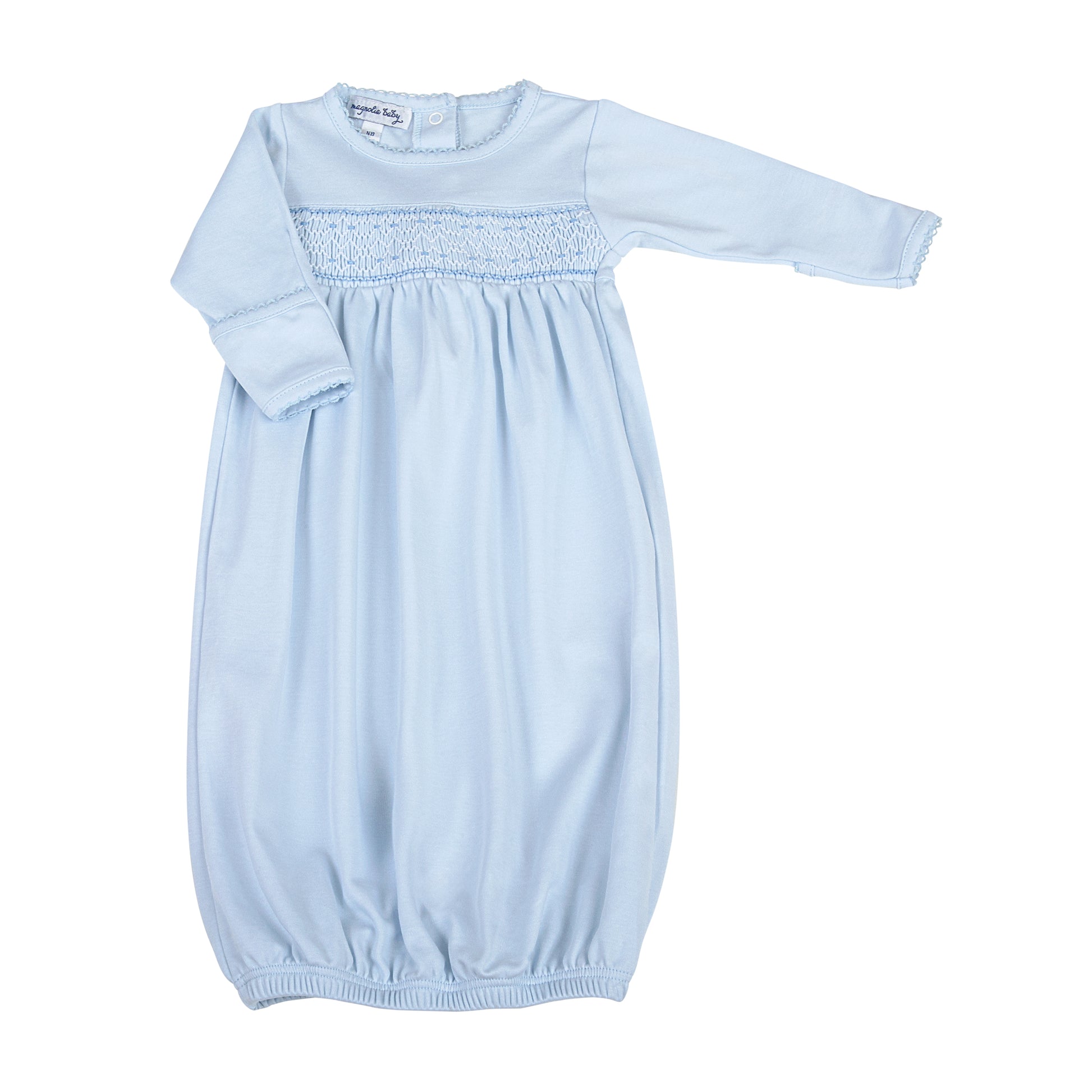 Magnolia Baby Blue Smocked Boy Gathered Gown