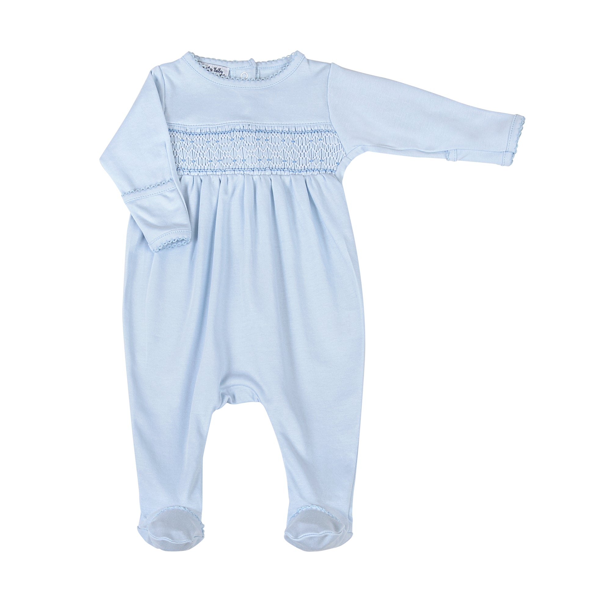 Magnolia Baby Blue Smocked Boy Footie