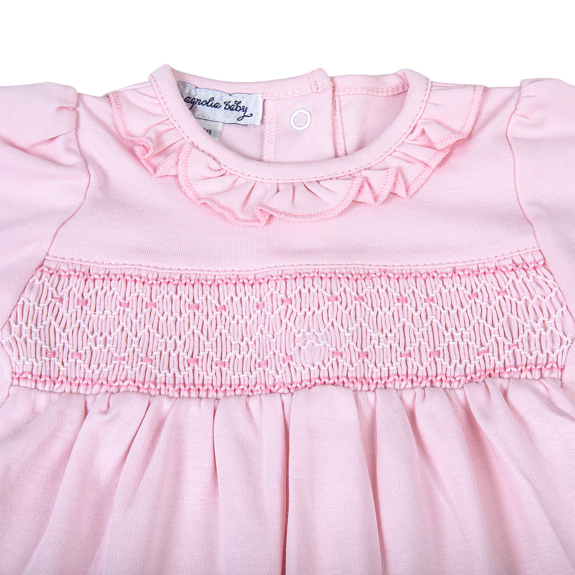 Magnolia Baby Pink Smocked Girl Footie