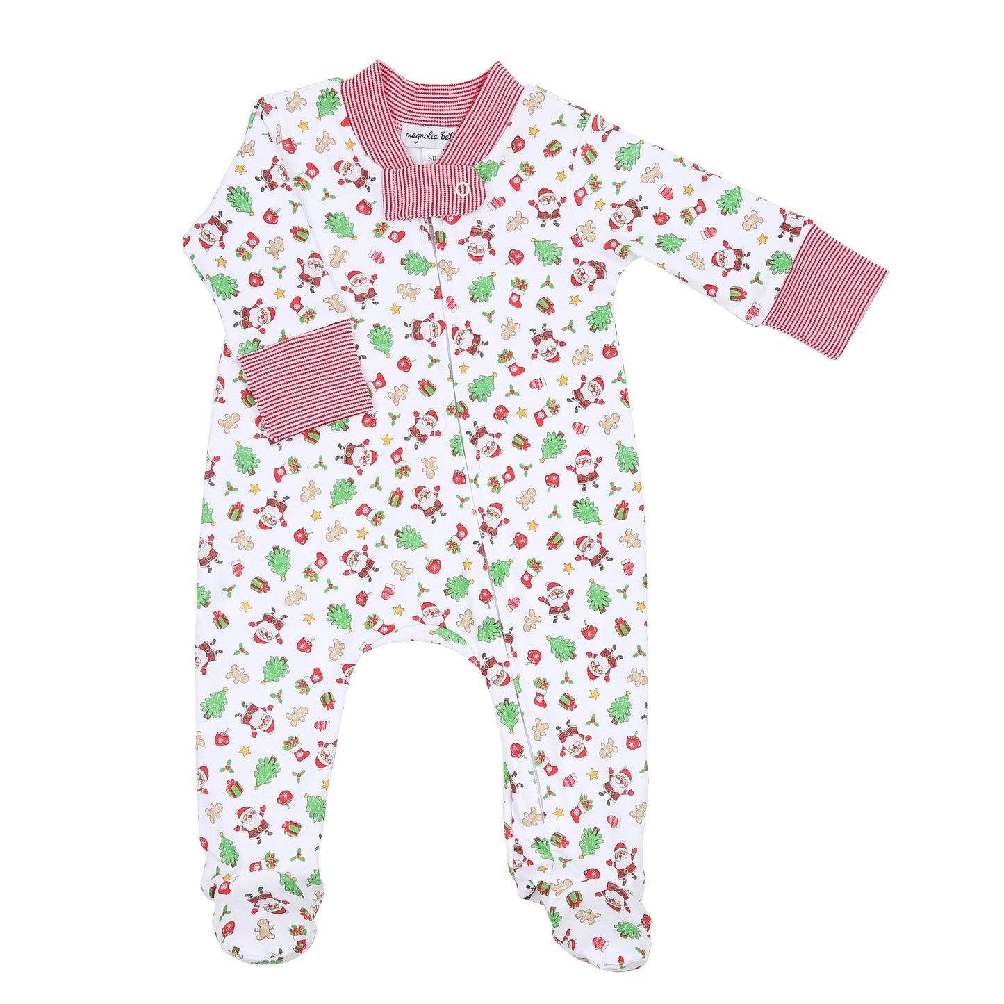 Magnolia Baby Jolly Holiday Printed Zipper Footie