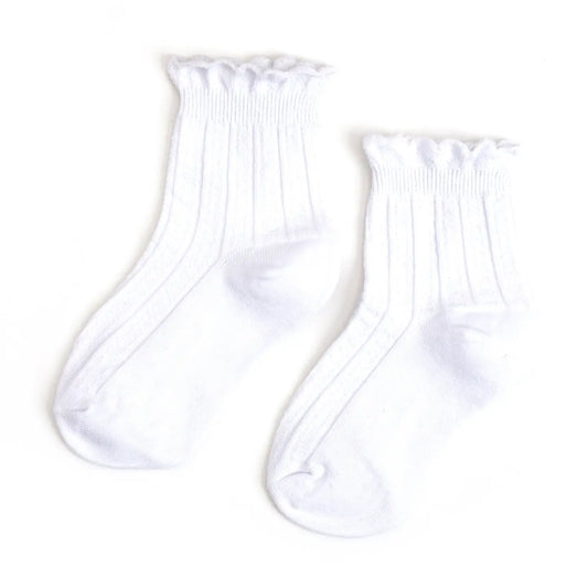 White Scalloped Frill Socks