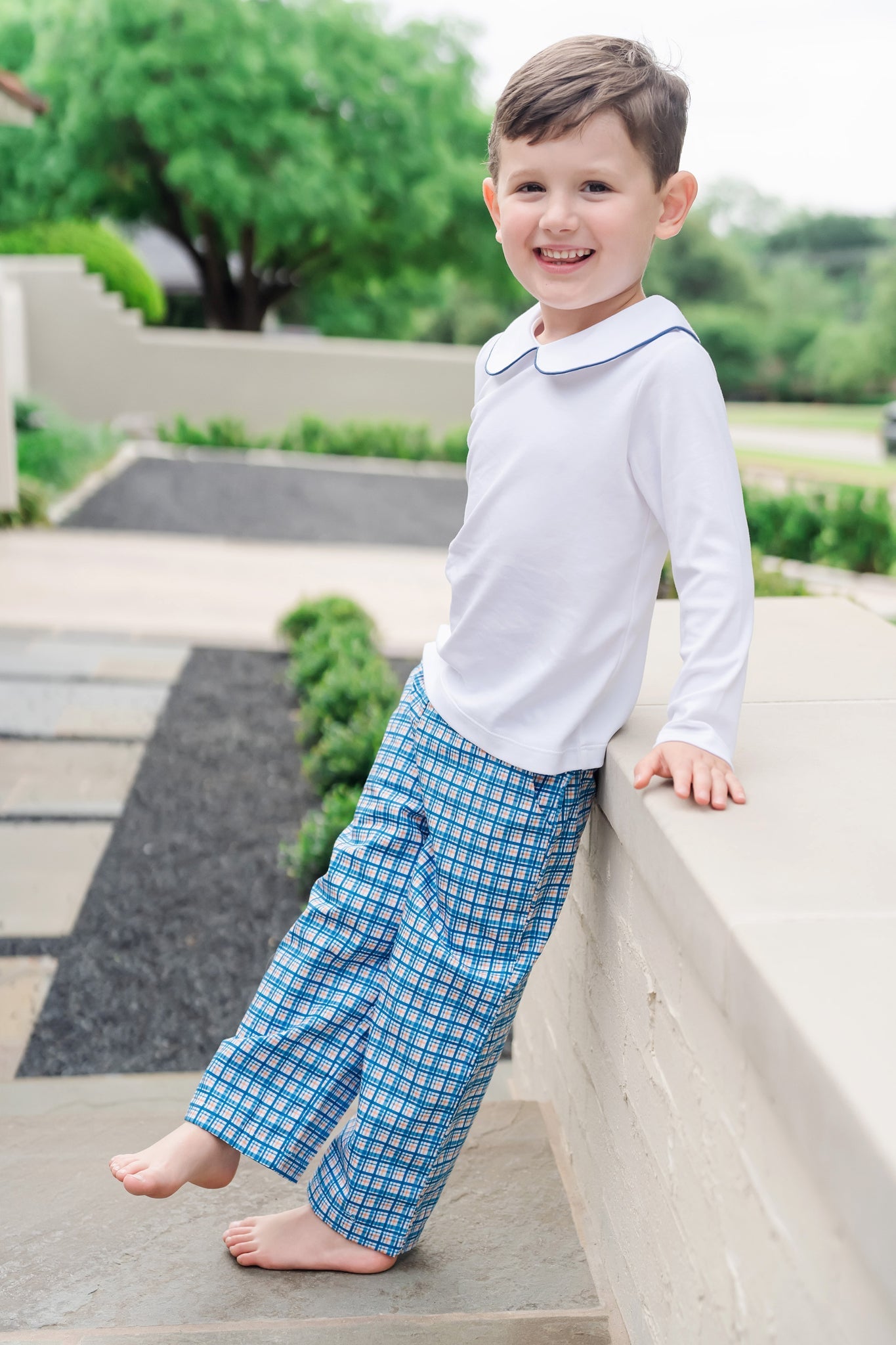 Lila and Hayes Ford Boys' Pant Set - Autumn Plaid