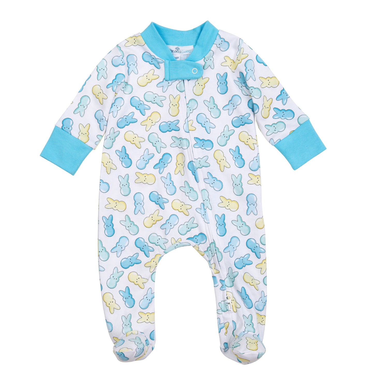 Magnolia Baby Peep-tastic! Zipper Footie- Blue