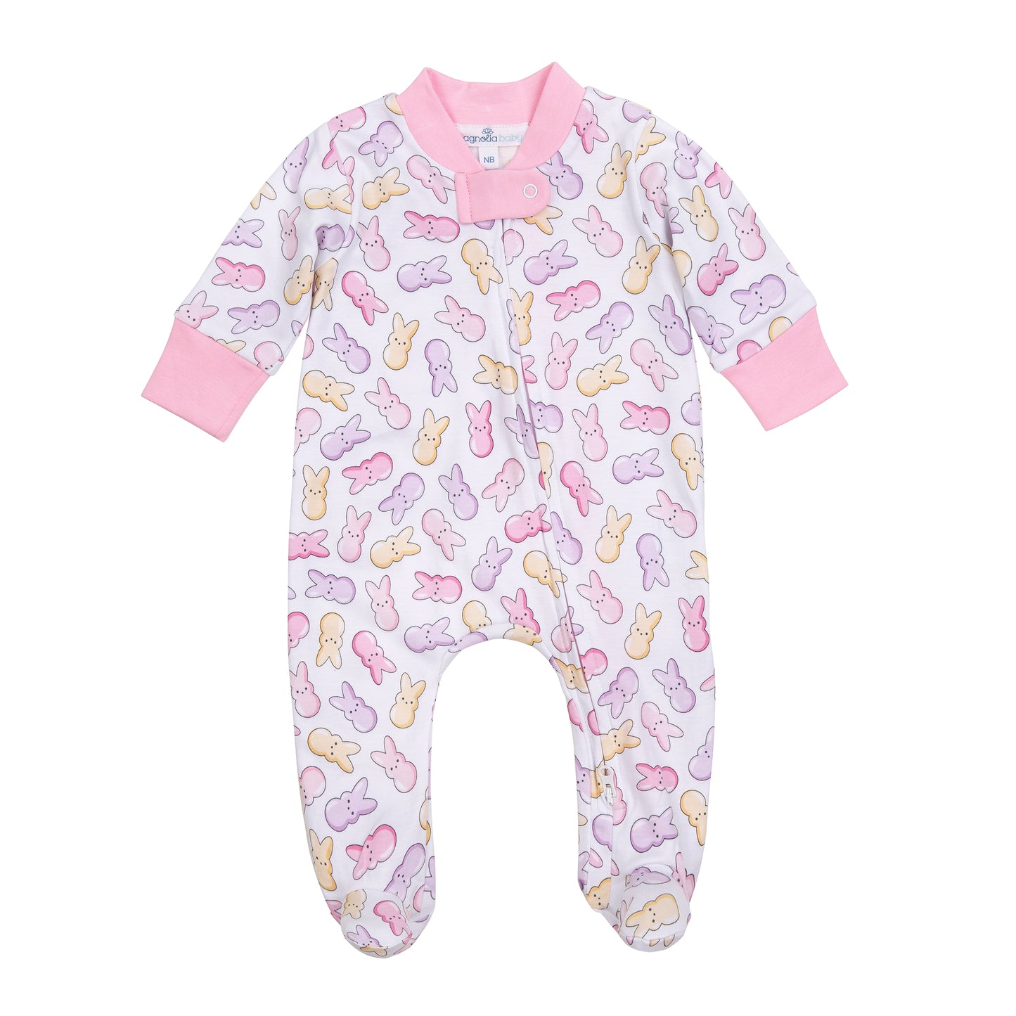 Magnolia Baby Peep-tastic! Zipper Footie- Pink