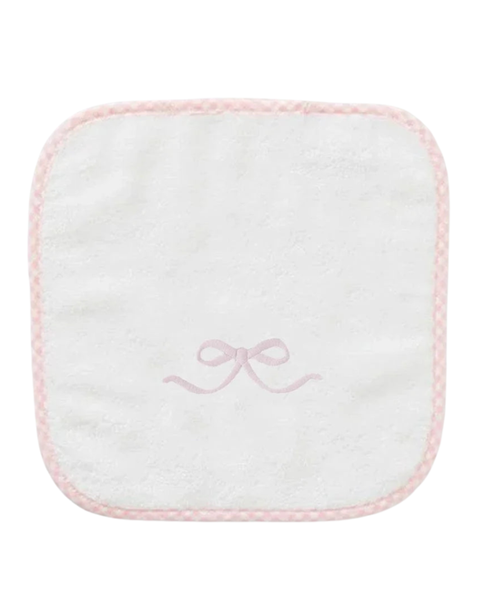 Baby Washcloth- White with Bow Icon (Pair)