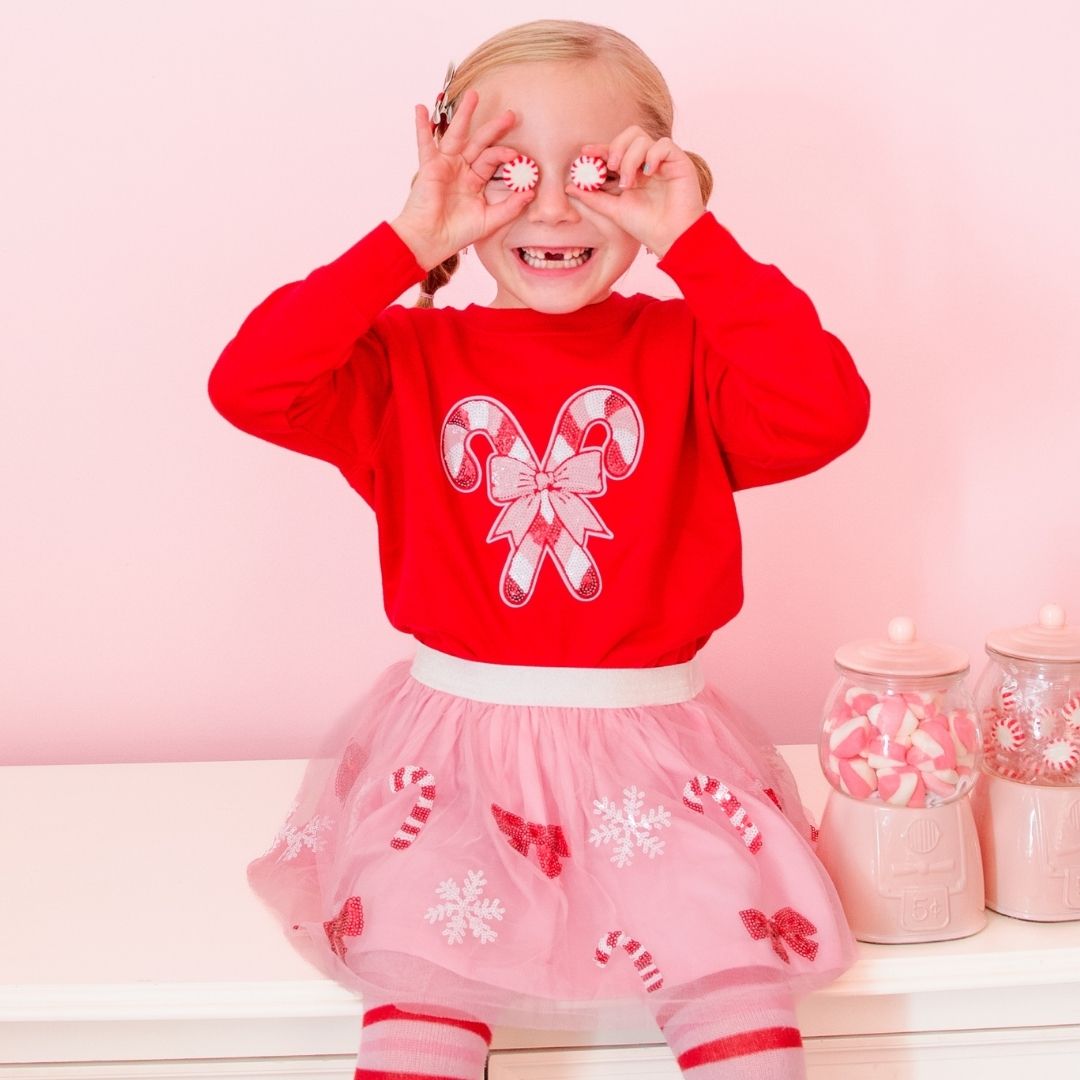 Sweet Wink Candy Cane Cutie Sequin Christmas Tutu