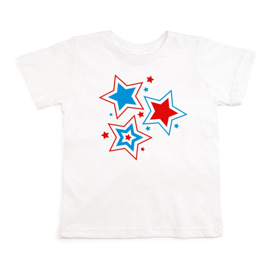 Sweet Wink Patriotic Star Short Sleeve T-Shirt - White