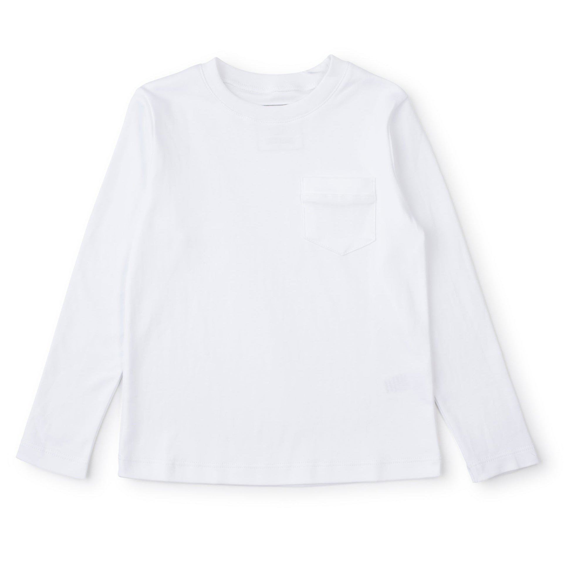 Lila and Hayes Blake Boys' Longsleeve Pocket T-shirt - White