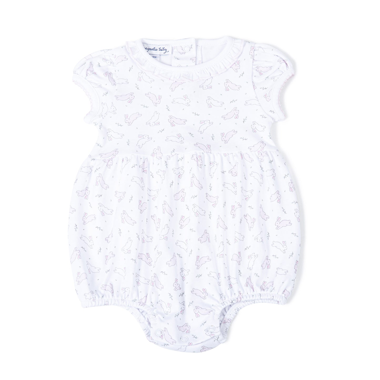 Magnolia Baby Bunny Hop Short Sleeve Bubble- Pink