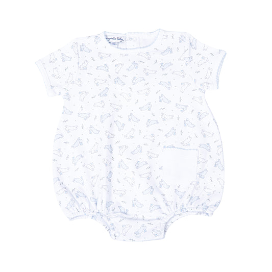 Magnolia Baby Bunny Hop Short Sleeve Bubble- Blue