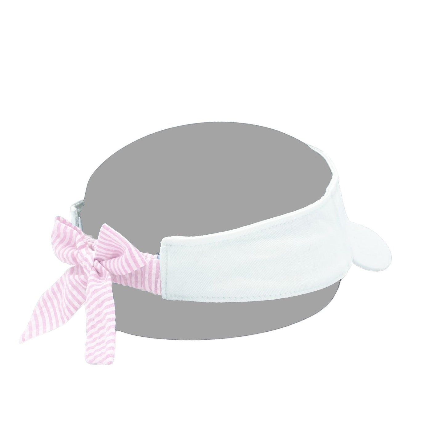 Bits & Bows Winnie White Visor With Pink Bow- Girls