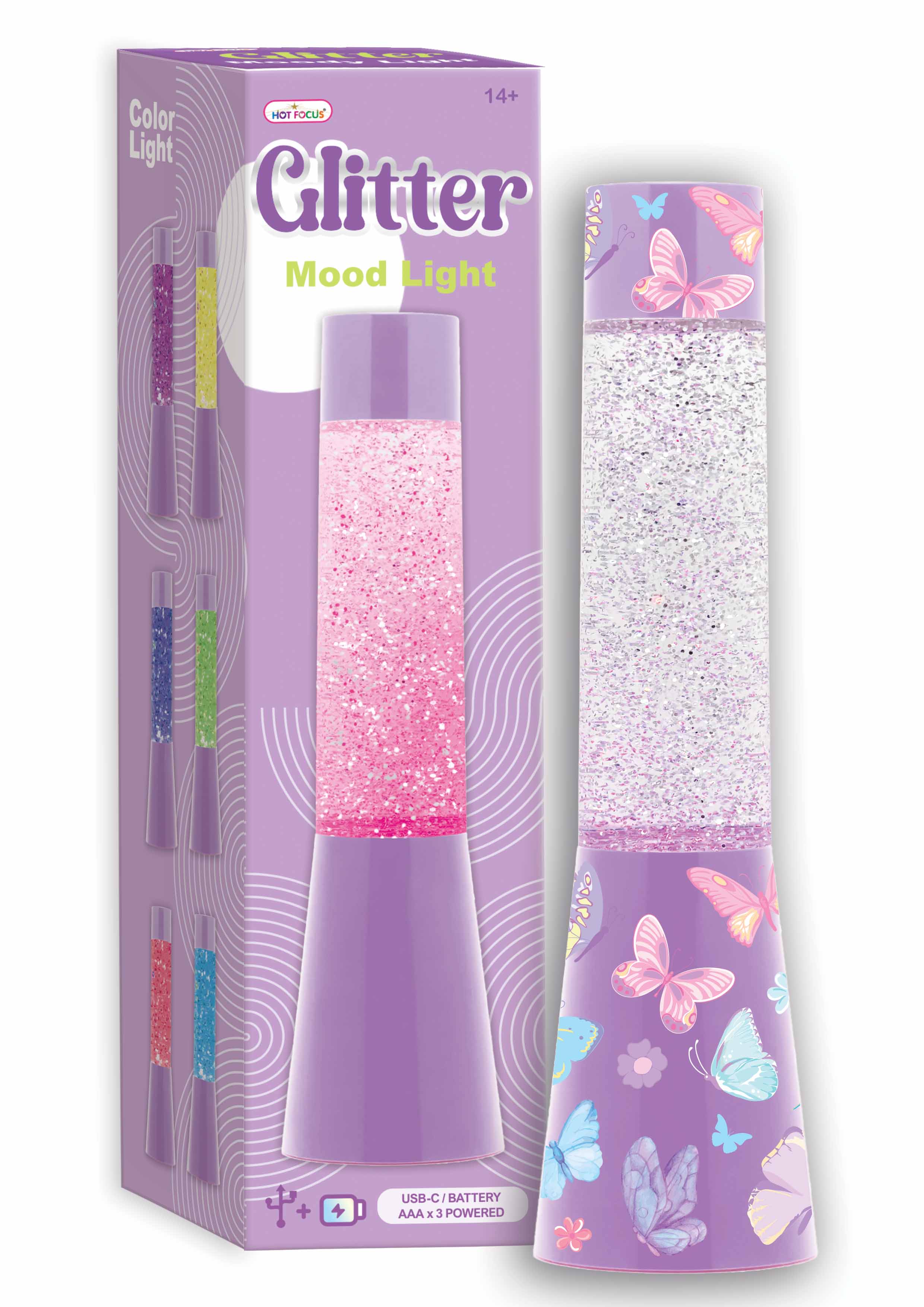 Hot Focus Glitter Mood Light- Tie Dye Butterfly