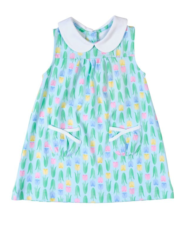 Florence Eiseman Printed Knit Tulip Pocket Dress