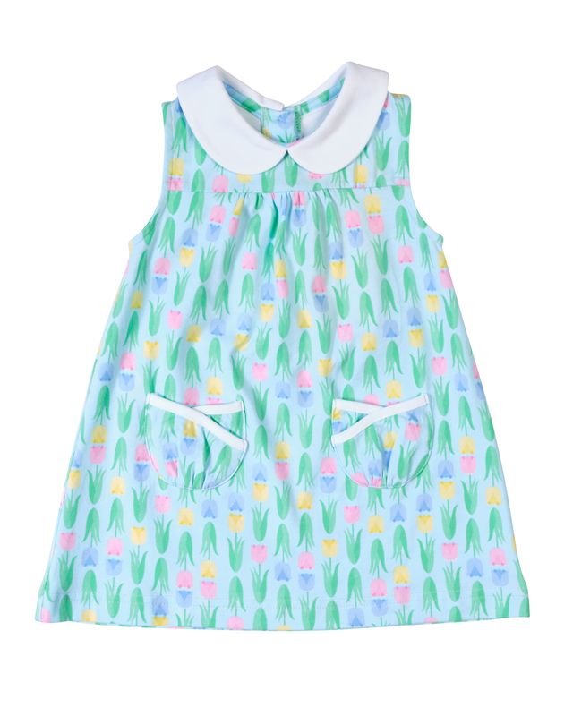 Florence Eiseman Printed Knit Tulip Pocket Dress