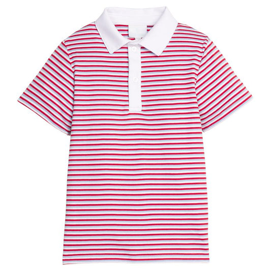 Little English Short Sleeve Polo - Americana Stripe
